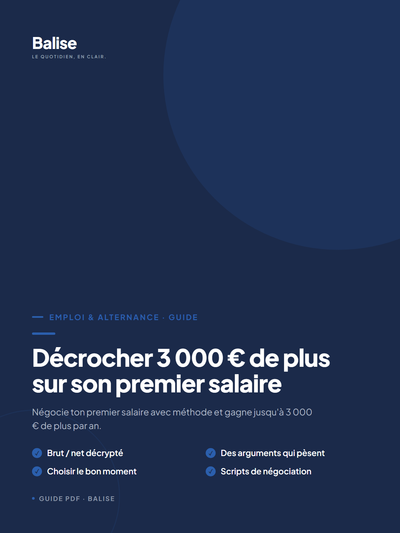 Couverture du guide Balise — Décrocher 3 000 € de plus sur son premier salaire
