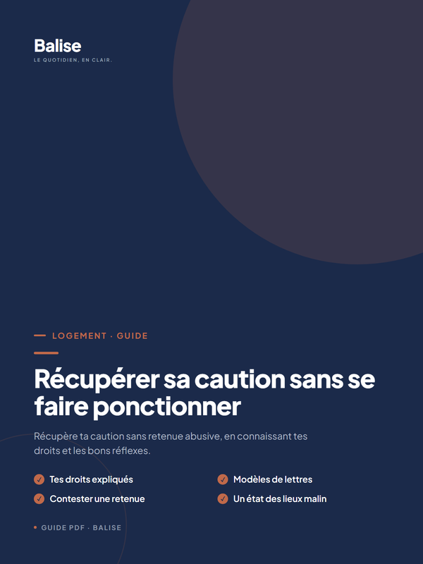 Couverture du guide Balise — Récupérer sa caution sans se faire ponctionner